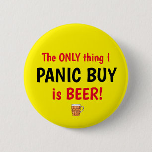 Panic Buy Beer Gult Button Knapp