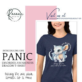 Panic Disorder Awareness Dragon WHITE LETTERING T Shirt
