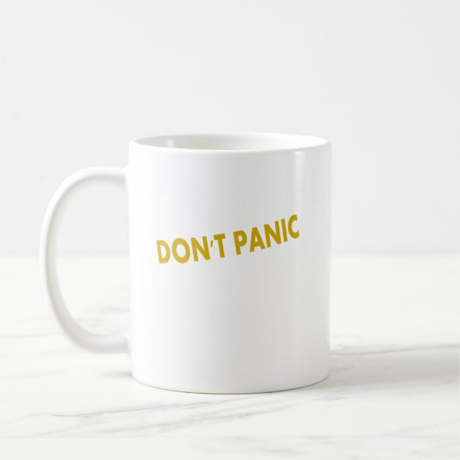 Panic Funny Quote Kaffemugg (Vänster)