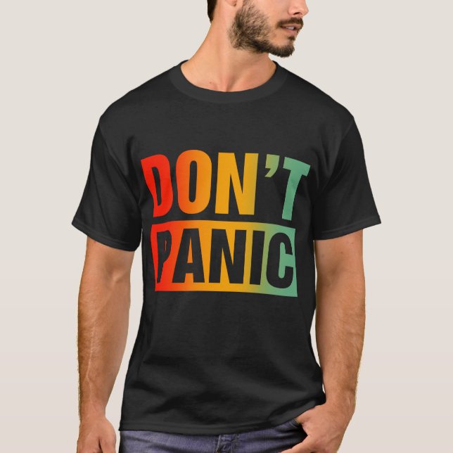 Panic Funny Retro-Vintage T Shirt (Framsida)