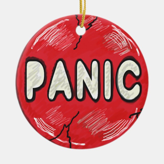 Panic-knapp Julgransprydnad Keramik (Framsidan)