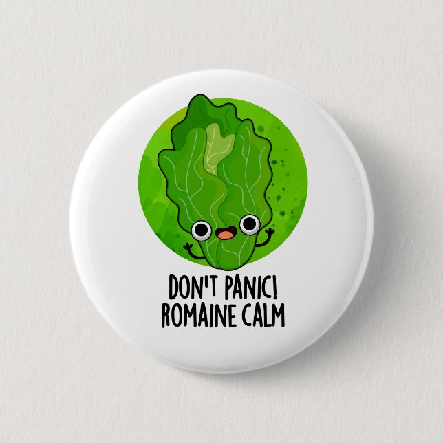 Panic Romaine Lugn Funny Veggie Pun Knapp (Framsida)