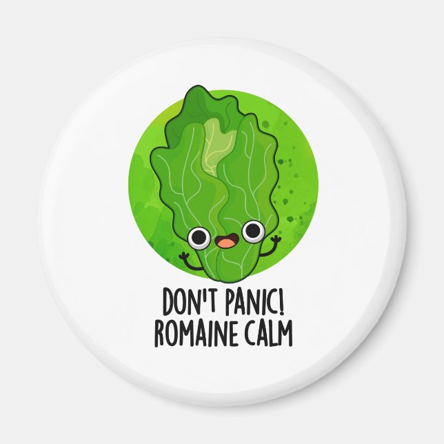 Panic Romaine Lugn Funny Veggie Pun Magnet (Framsidan)