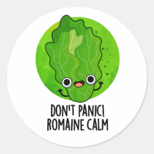 Panic Romaine Lugn Funny Veggie Pun Runt Klistermärke
