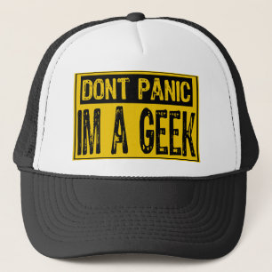 Panic Sign-Im A Geek-Gult/Black Keps