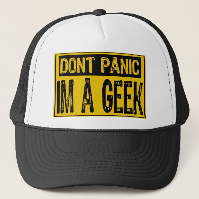 Panic Sign-Im A Geek-Gult/Black Keps (Framsida)