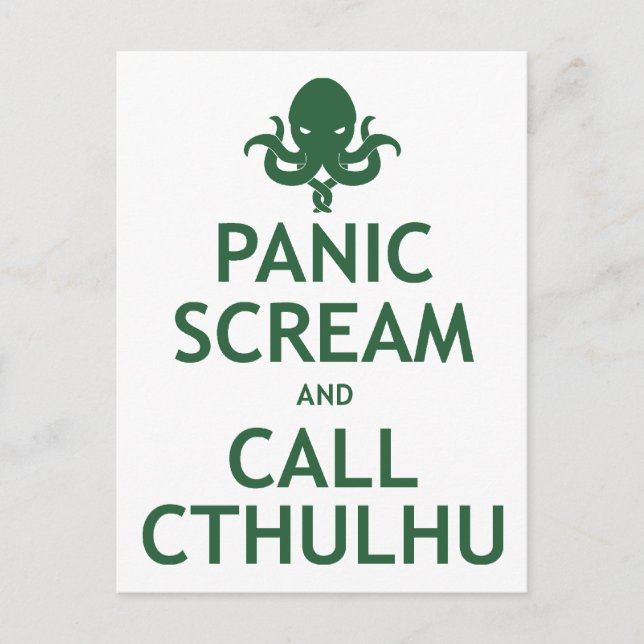 Panic Skräm och Call Cthulhu Vykort (Framsida)