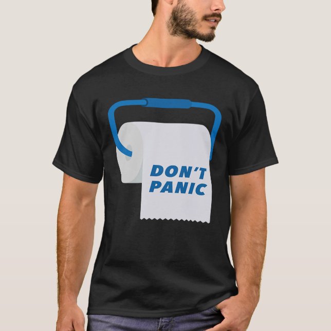 Panic Toilet Papper Roll T Shirt (Framsida)