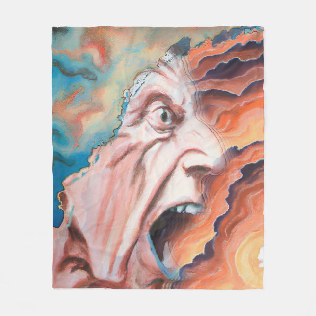 Panic Vinkarare Oljemålning Fleecefilt (Framsidan)