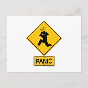 Panic Warning Sign Vykort