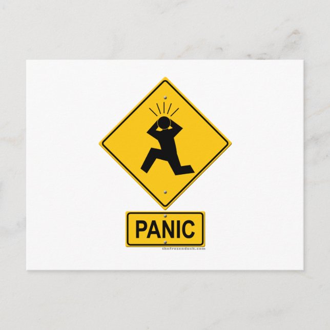 Panic Warning Sign Vykort (Framsida)
