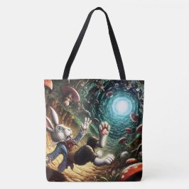 Panickad bunny som sjunker ned längs kaninen Hål Tygkasse