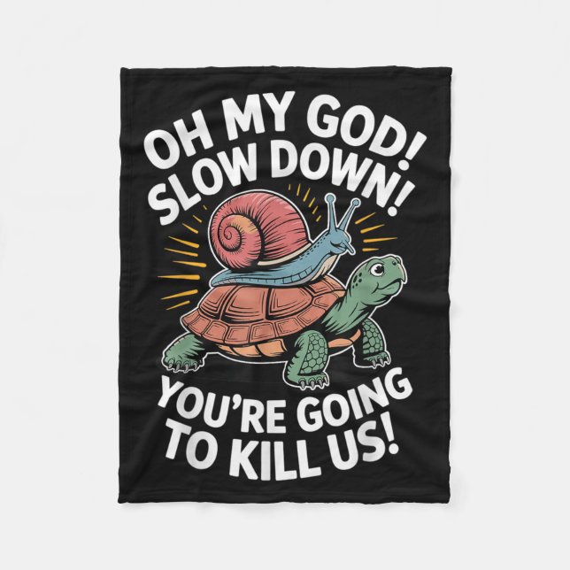 Panicken Snigel Riding Turtle Fleecefilt (Framsidan)