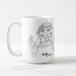 panicky cartoon character kaffemugg