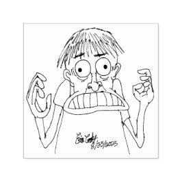 panicky cartoon character självfärgande stämpel
