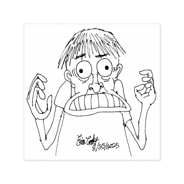 panicky cartoon character självfärgande stämpel (Design)