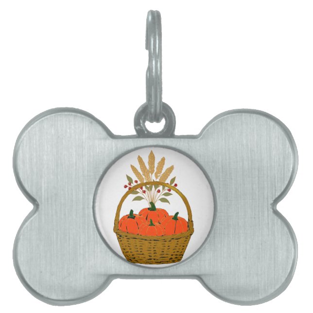 🐾 Panier Citrouilles d'Automne ID-bricka Husdjur (Framsidan)