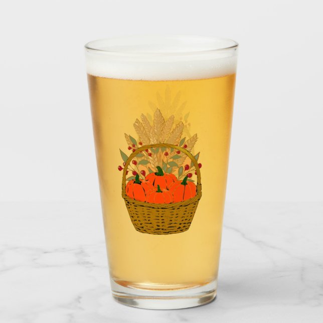 🎃 Panier de Citrouilles et Blé d'Automne Glaskopp (Framsida fylld)