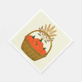 🍂 Panier de Citrouilles et Blé d'Automne Pappersservett