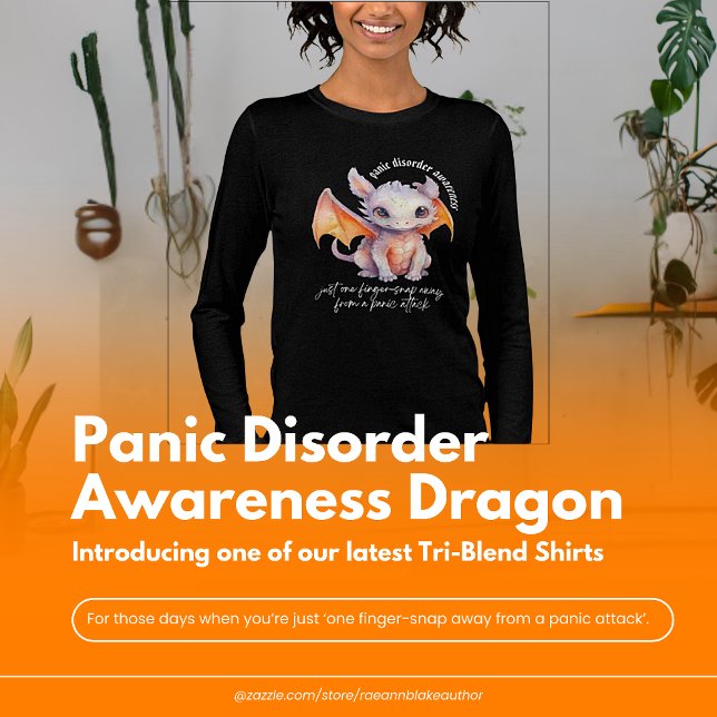 Panikångest Medvetenhet Drak VIT TEXTNING T Shirt (Skapare uppladdad)