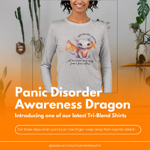Panikångestsyndrom Medvetenhet Drak SVART TYPSNITT T Shirt
