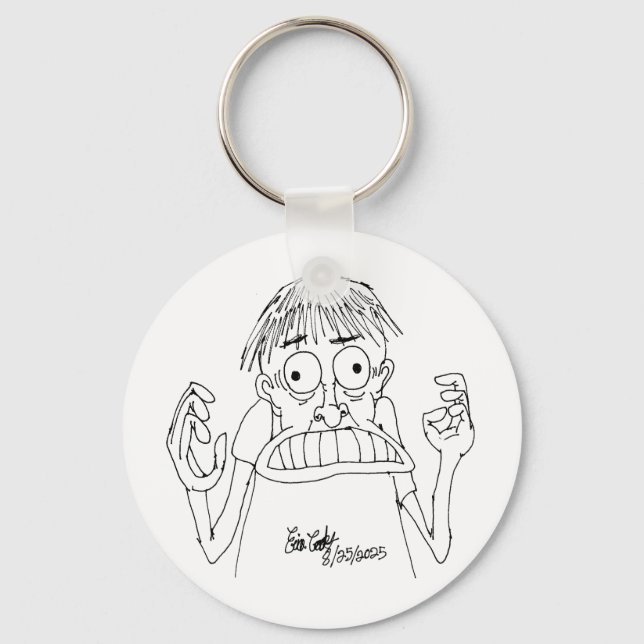 panikartad seriefigur nyckelring (Framsida)