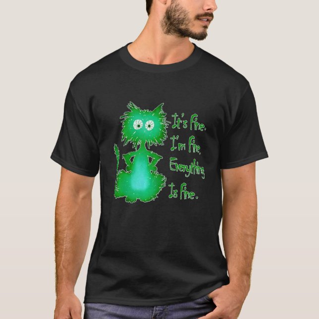 Panikkatten Allt är bra T Shirt (Framsida)
