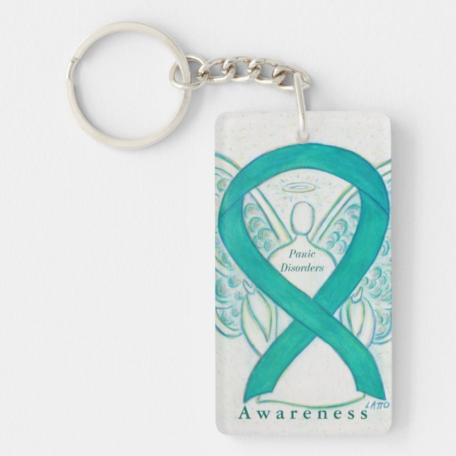 Paniksjukdomar Angel Awareness Ribbon Keychain (Framsidan)