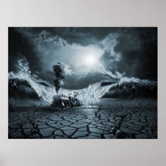 Paniskt anfall eller ångest PTSD, surrealistiskt p Poster