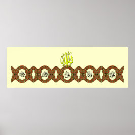 Panjtan Pak namn calligraphy Poster