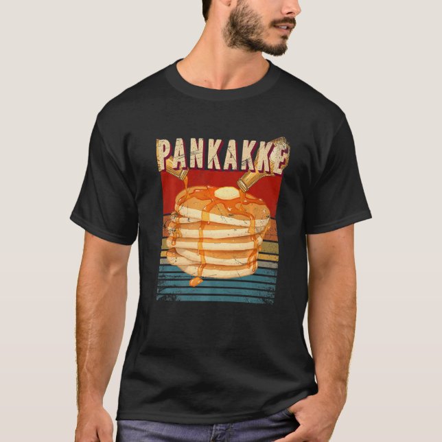 Pankakke Retro Pancakes T Shirt (Framsida)