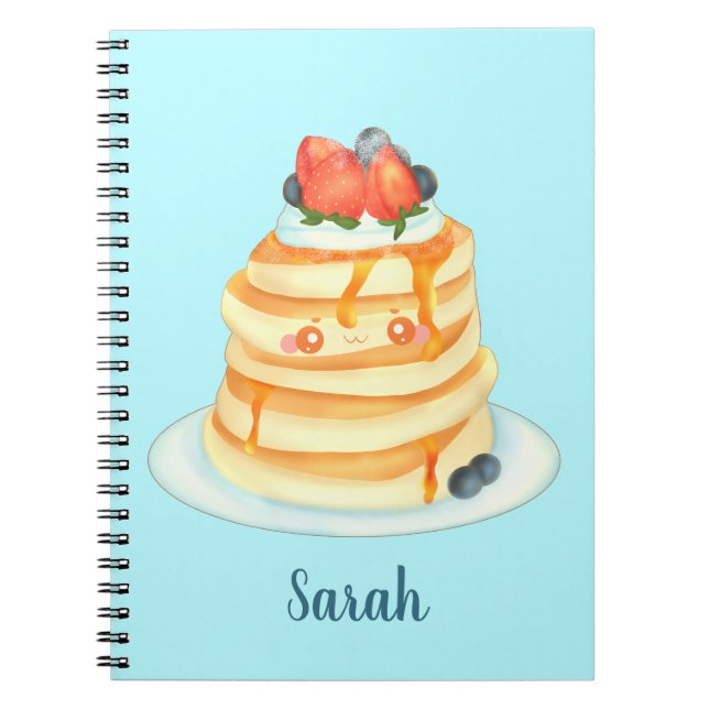 Pankor med flytande form, fruktsocker och grädde anteckningsbok (Framsidan)