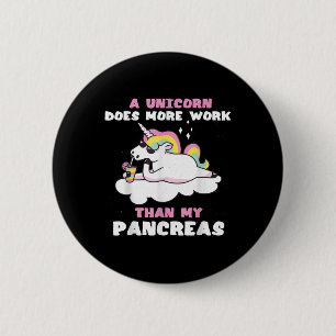 Pankreas Funny Unicorn typ 1 Diabetes Blod Knapp