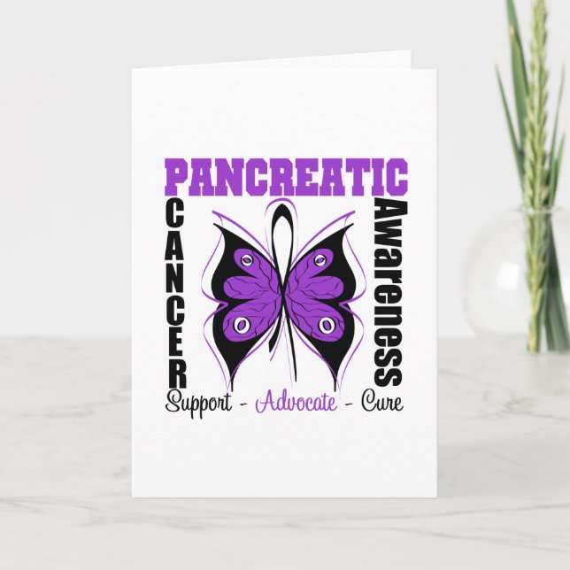 Pankreascancer Awareness Butterfly Kort (Framsida)