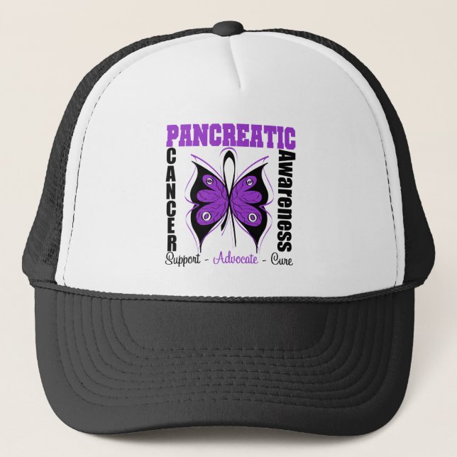 Pankreascancer Awareness Butterfly Truckerkeps (Framsida)