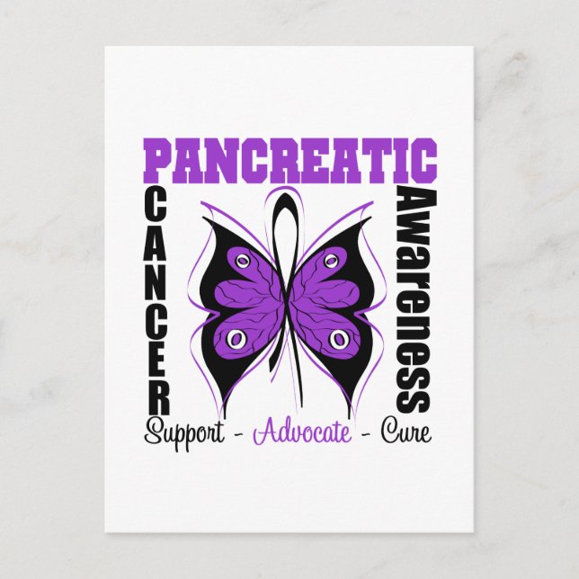 Pankreascancer Awareness Butterfly Vykort (Framsida)