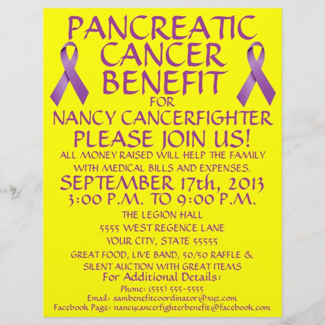 Pankreascancer Benefit Flyer (Framsidan)