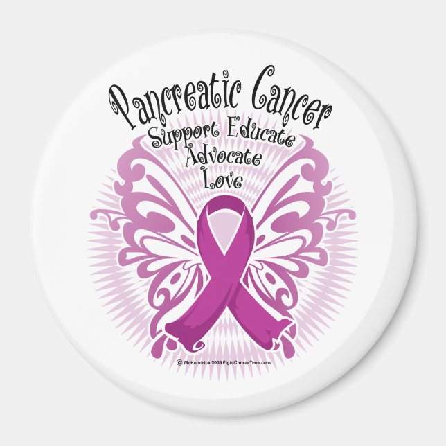 Pankreascancer Butterfly 3 Magnet (Framsidan)