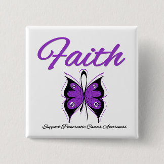 Pankreascancer Faith Butterfly Ribbon Knapp