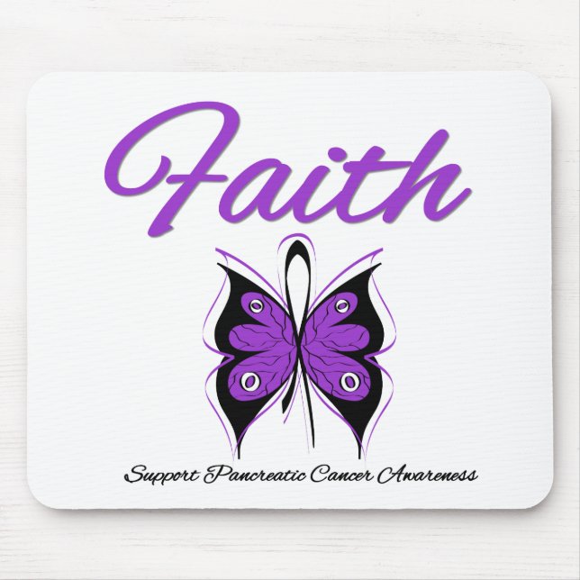 Pankreascancer Faith Butterfly Ribbon Musmatta (Framsidan)