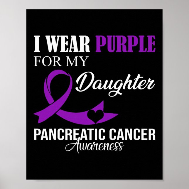 Pankreascancer I Bära Lila för min dotter Fa Poster (Framsidan)