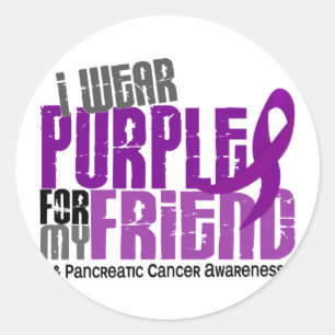 Pankreascancer I Bära Lila för min vän 6.2 Runt Klistermärke