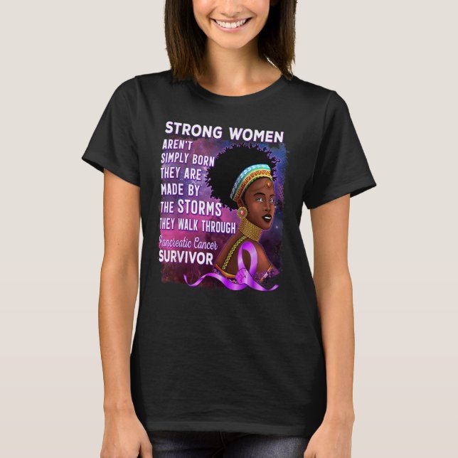 Pankreascancer Survivor Afrikanska amerikanska kvi T Shirt (Framsida)