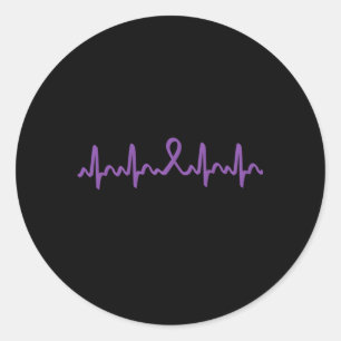 Pankreatisk cancer Hjärtat Pankreatisk cancer Ribb Runt Klistermärke