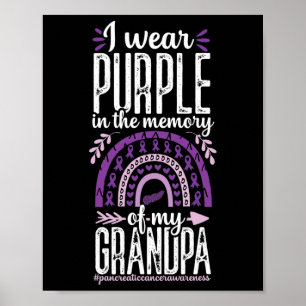 Pankreatisk cancer i minnet av Grandpa Rainbow Pur Poster