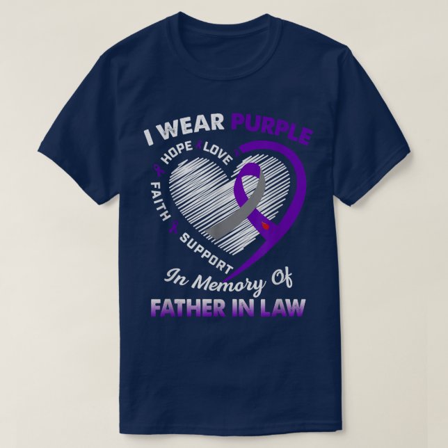 Pankreatisk cancer jag har Lila till minne av fath T Shirt (Design framsida)