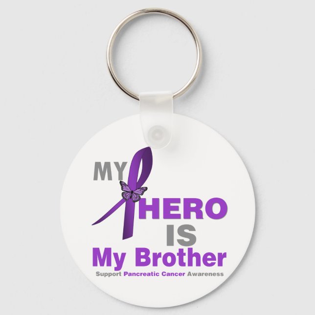 Pankreatisk cancer Min Hero är min bror Nyckelring (Framsida)