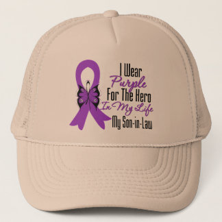 Pankreatisk cancer Ribbon My Hero Min son in Law Truckerkeps