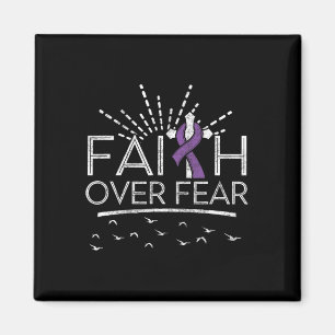 Pankreatisk cancertro över rädsla Lila Ribbon Magnet