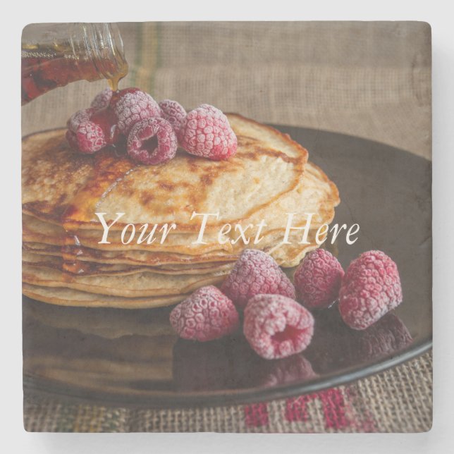 Panksjöar med hallon och maple Syrup Underlägg Sten (Framsidan)